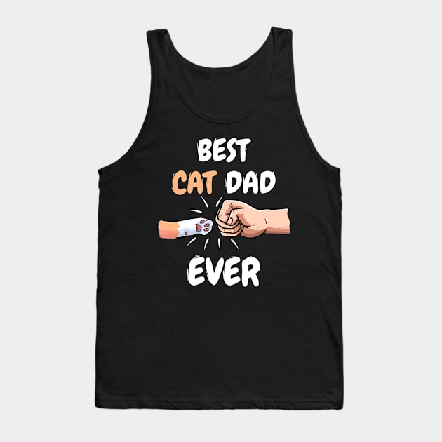 Best Cat Dad Ever Men Paw Fist Bump Cat Lover Tank Top by StuSpenceart